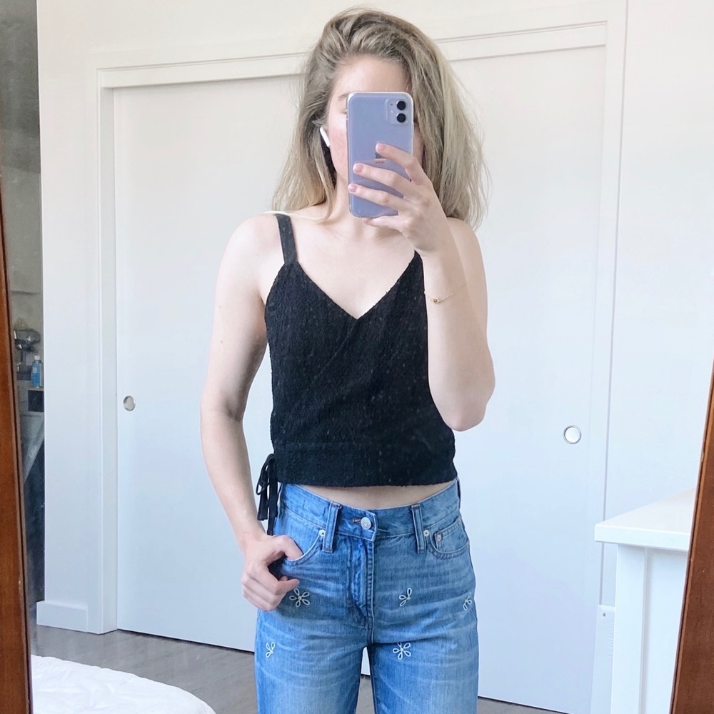 XXS Madewell Finale Wrap Crop Tank Top